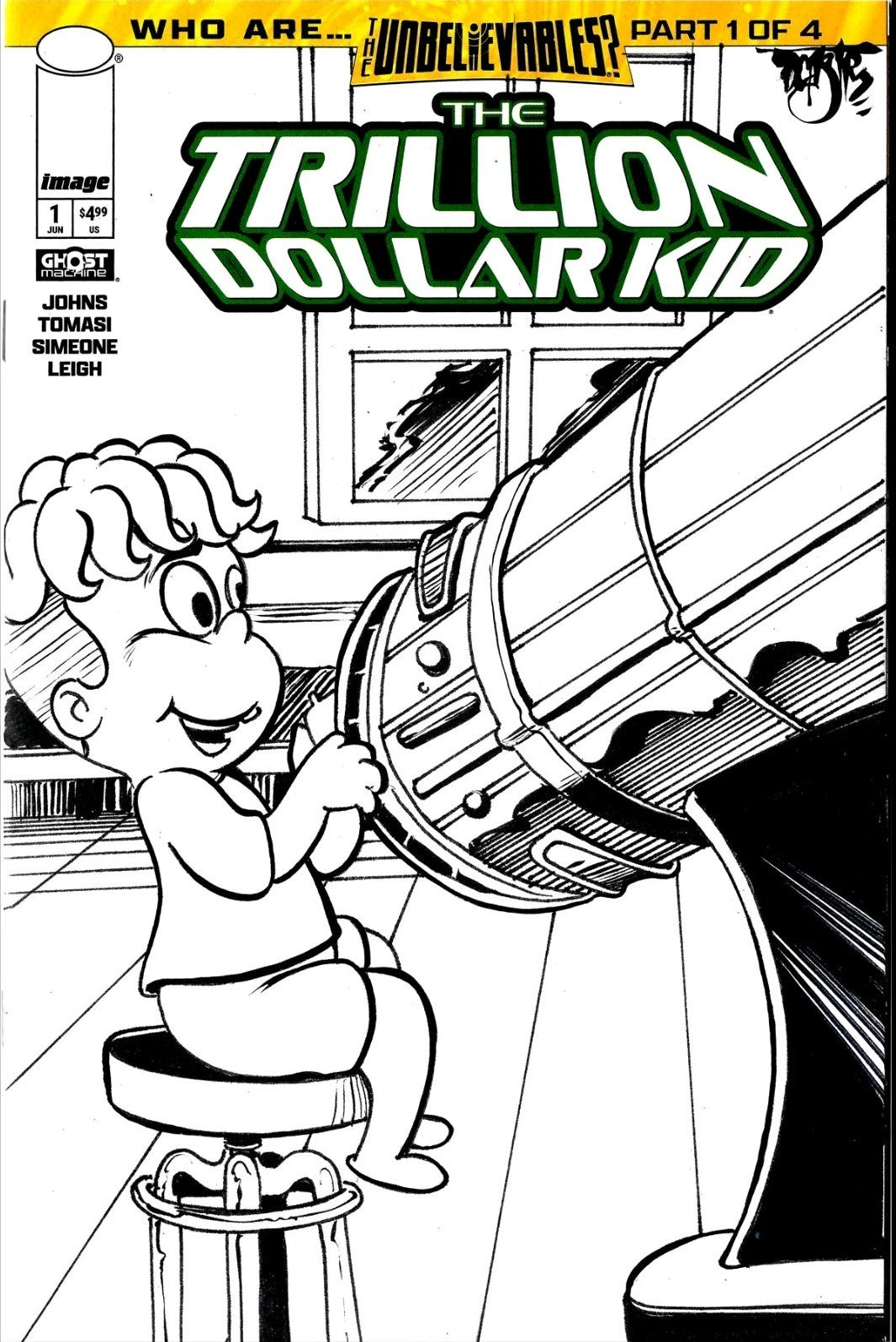 Trillion Dollar Kid #1 Ghost Machine 2026 Sketch Cover Var W Original DCastr Art