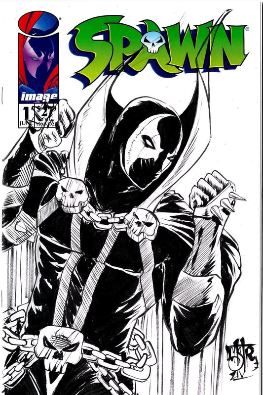 Spawn 1 30th Anniversary 2022 Sketch Cover Image Comic w Original Dave Castr Art