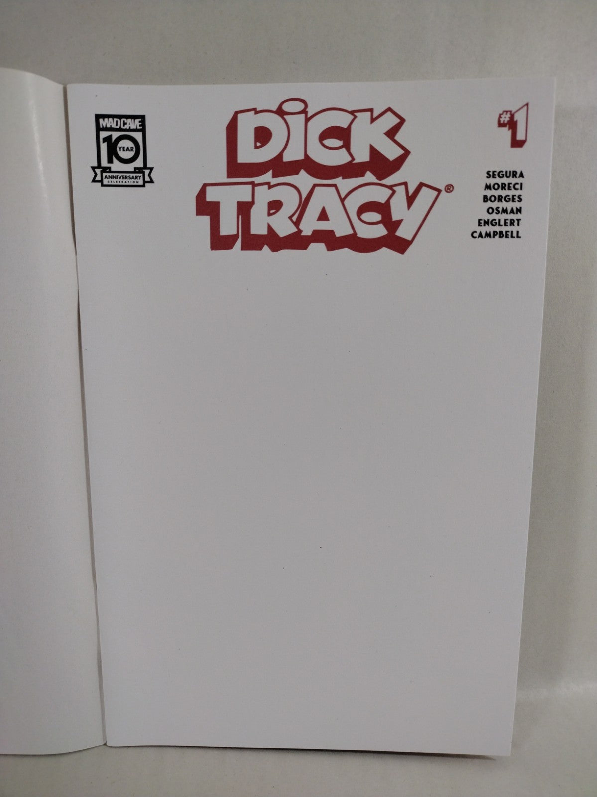 Dick Tracy #1 (2024) Mad Cave Comic Blank Sketch Variant Cover NM