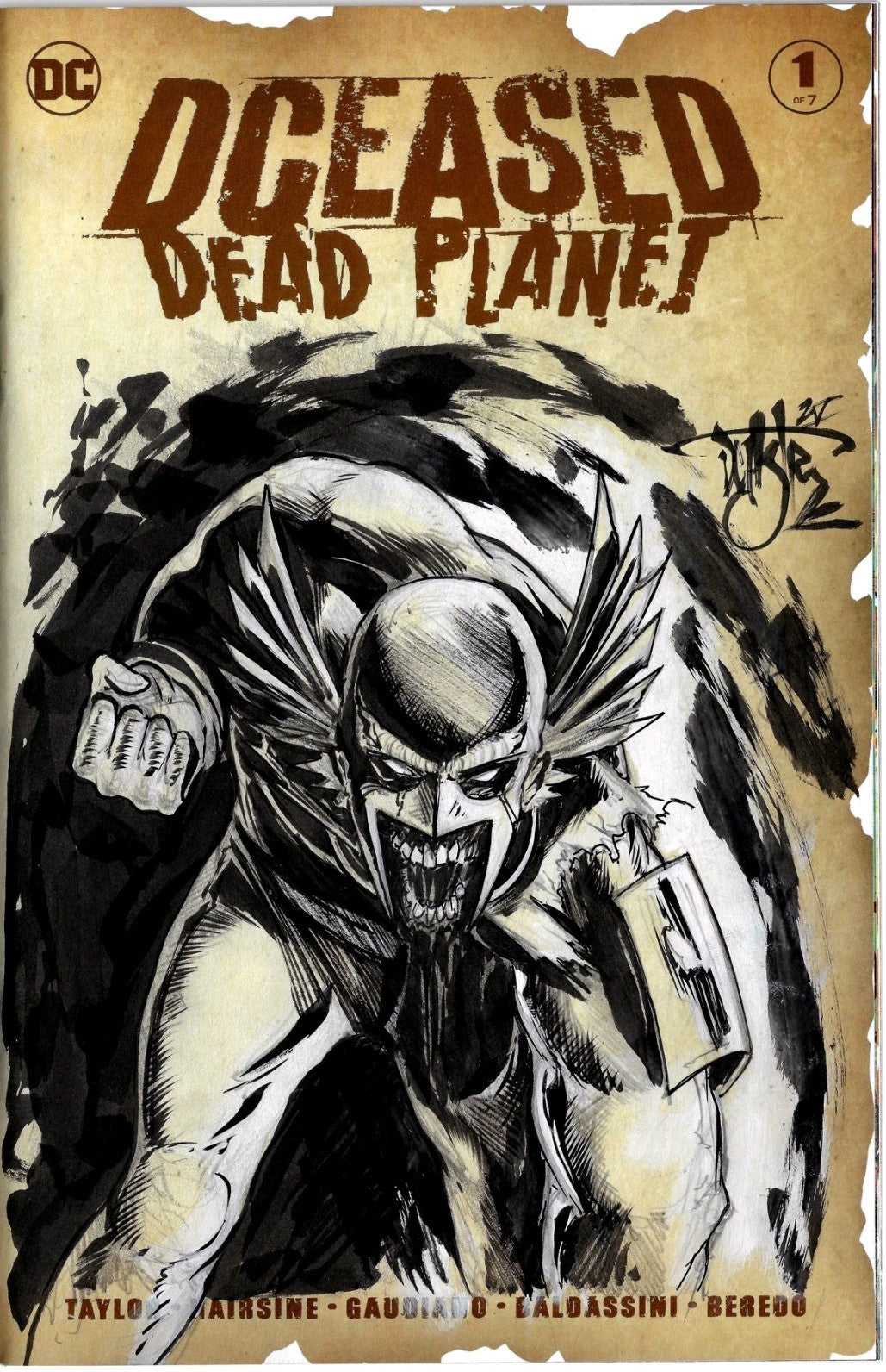 DCeased Dead Planet 1 (2020) DC Comic Sketch Cover Variant w Original Art DCastr