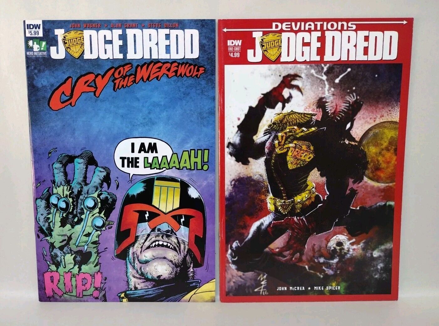 Judge Dredd (2017) IDW Werewolf Comic Lot Set Deviations Cry Of The Werewolf 