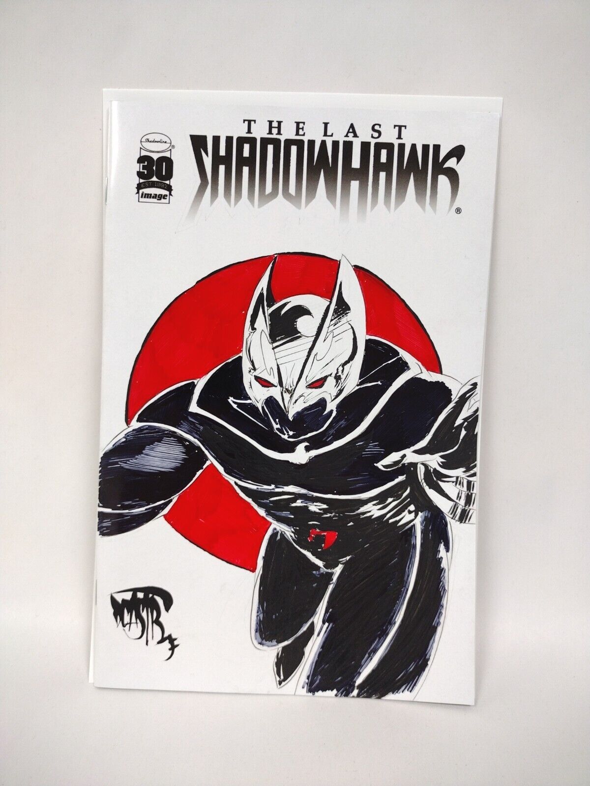 The Last Shadowhawk (2022) White Blank Cover Comic w Original Art Dcastr ARG COA