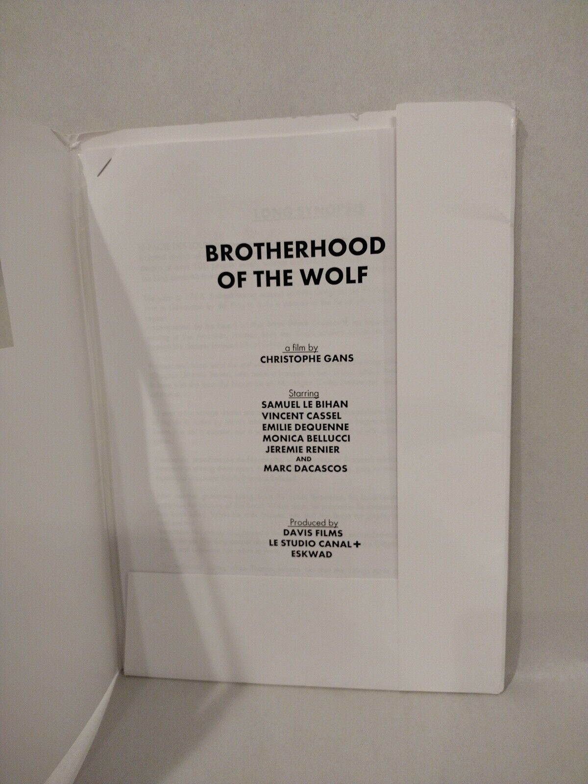 Brotherhood Of The Wolf (2001) Studio Canal Press Release Packet with Folder