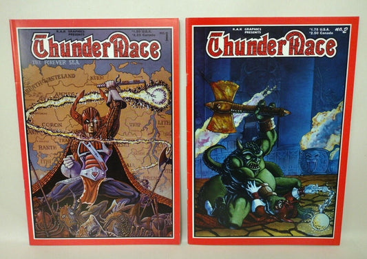 Thunder Mace #1 &2 (1986) RAK Comic Set 1st Chakan Appearance Sega Mega Drive