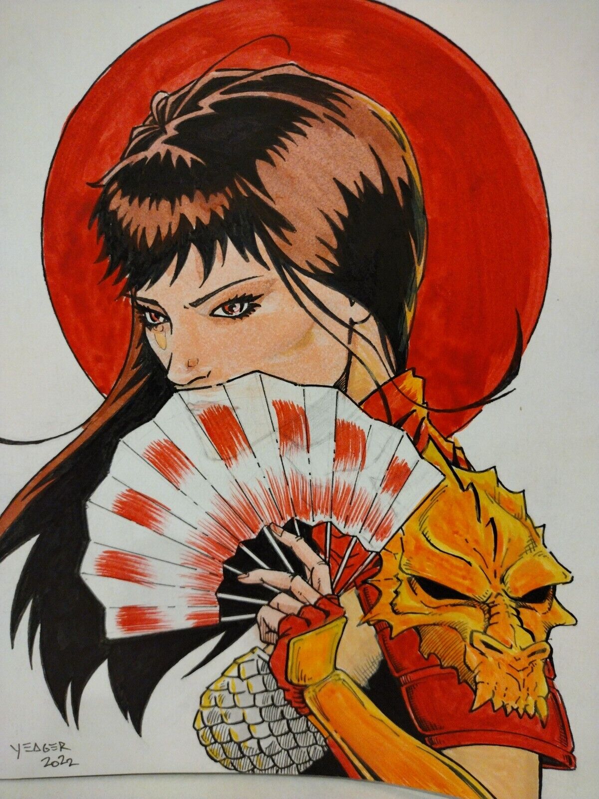 Samurai Sonja #1 (2022) Blank Cover Comic w Original Drew Yeager Art ARG COA 