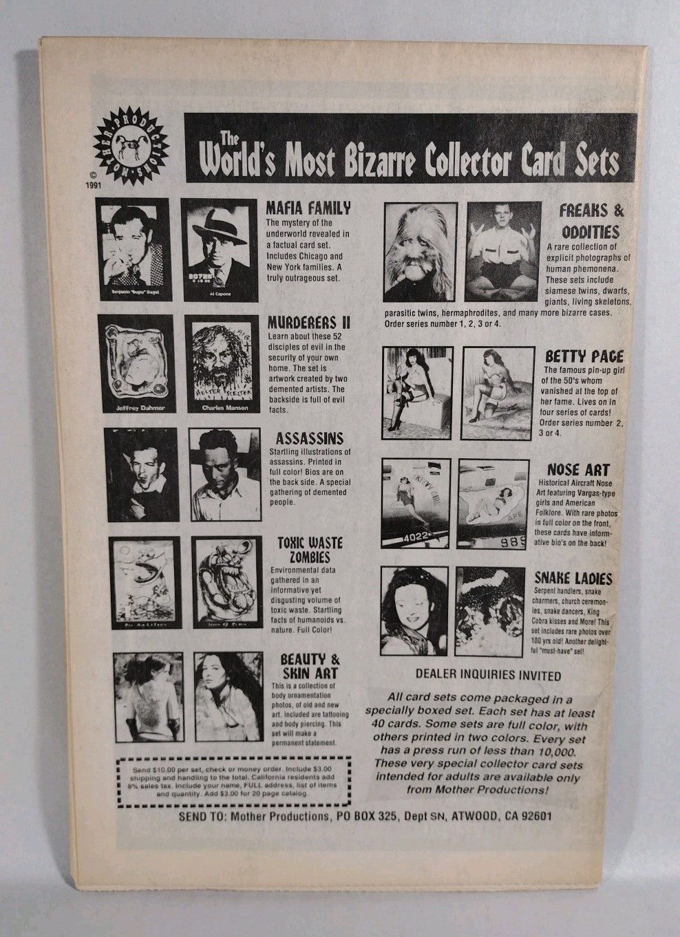 Syn Magazine (1990) Complete Newspaper Run 1 2 3 4 5 6 Horror Movie Comic Run