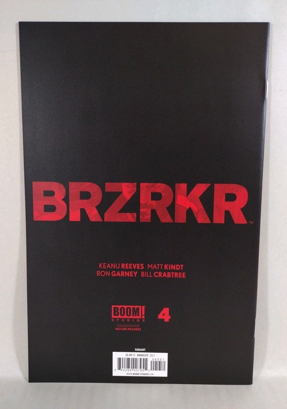 BRZRKR (2021) Boom Variant Cover Comic Set #1 3 4 Keanu Reeves Matt Kindt VF-NM