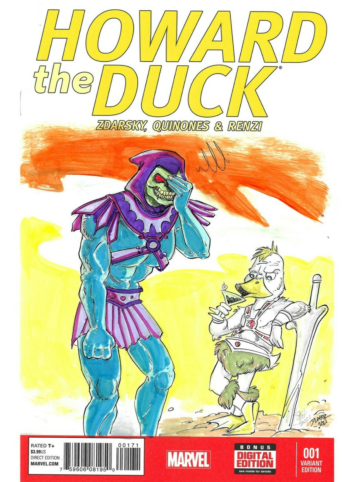 Howard the Duck 1 (2015) Marve Sketch Cover Variant Comic W Original DCastr Art