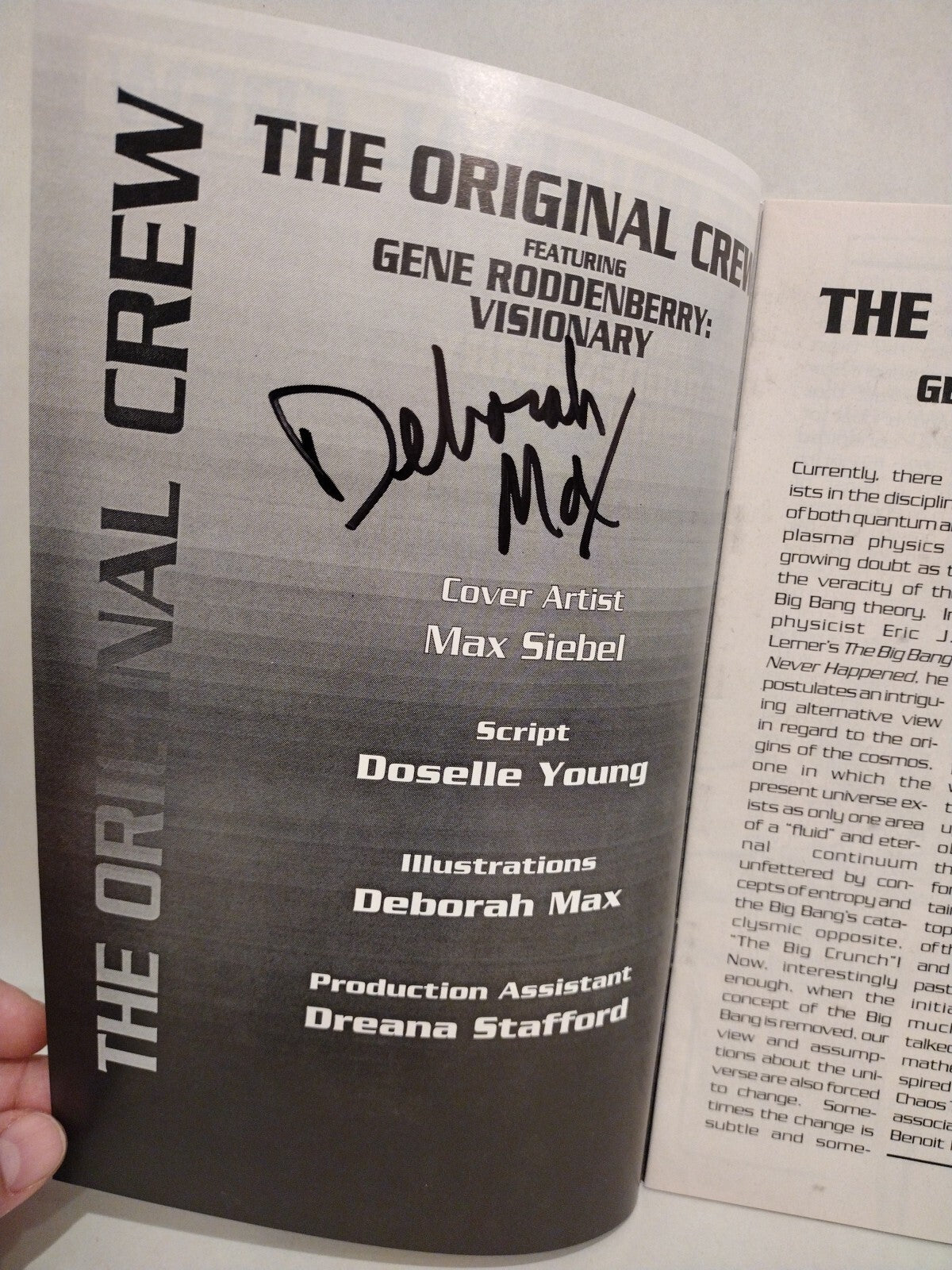 The Original Crew #1 (1993) Gene Roddenberry Special Deborah Max Signed VF-NM