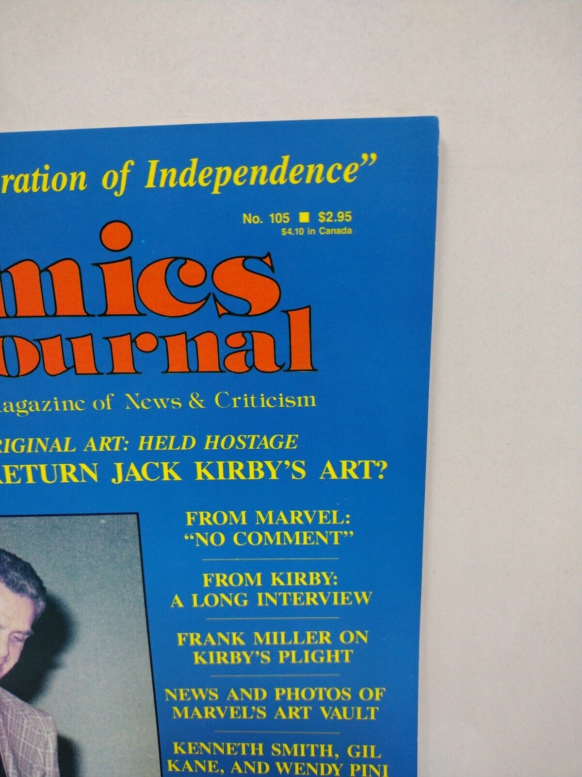 Comics Journal Magazine #105 (1986) Jack Kirby Lost Art Interview VF-NM