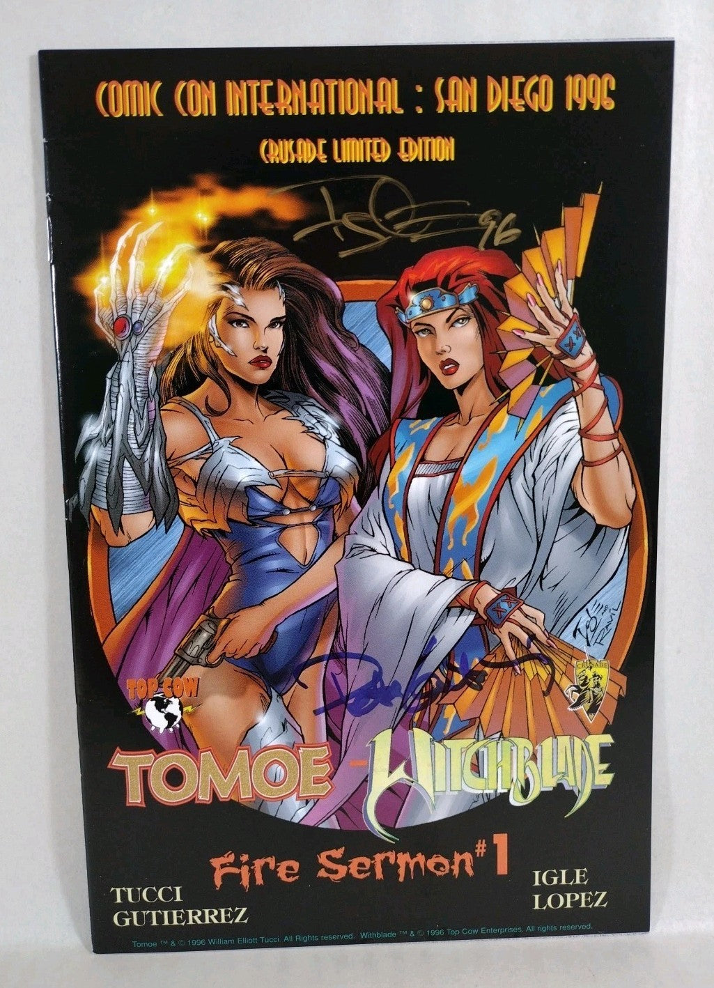 Tomoe Witchblade #1 (1996) Crusade Comic Lot Of 3 SDCC Preview + Avalon Ed VF-NM