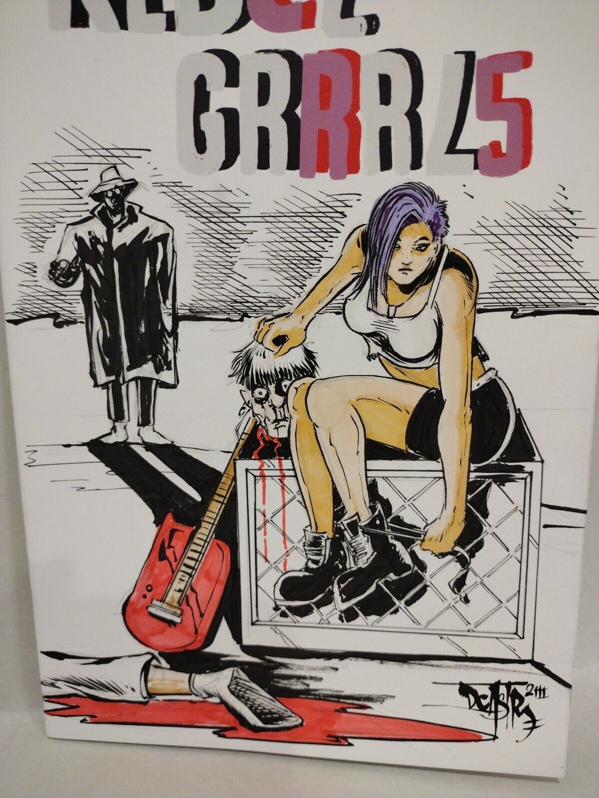 Rebel Grrrls #1 (2023) Keenspot Sketch Cover Comic W Original Dave Castr Art