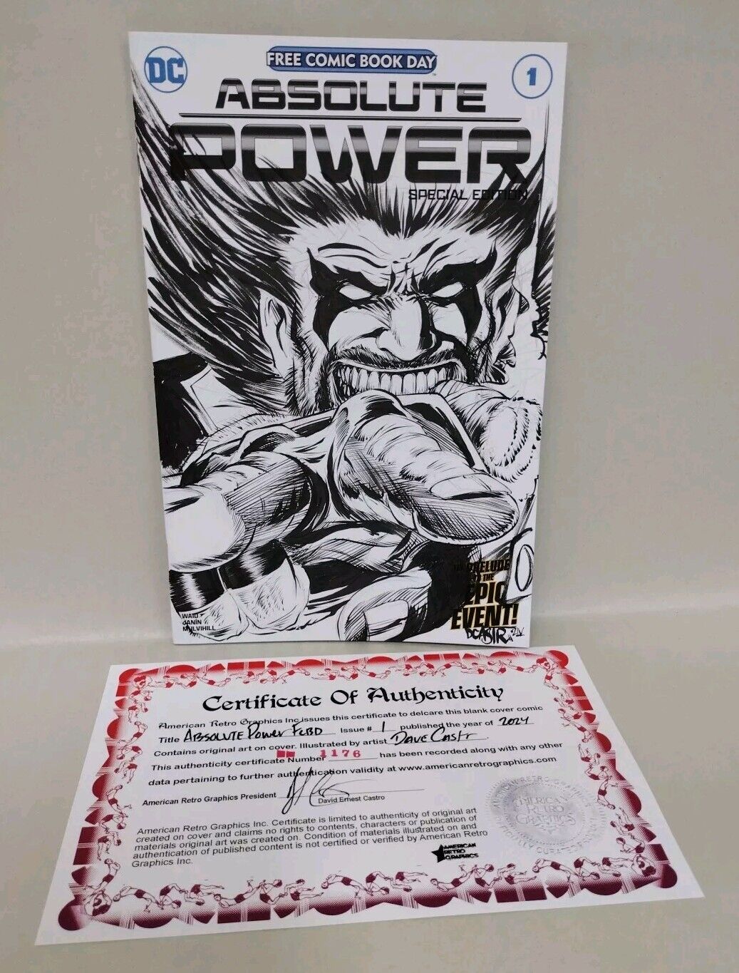 Absolute Power 1 (2024) DC Comic Sketch Var Cover W Original Lobo DCastr Art