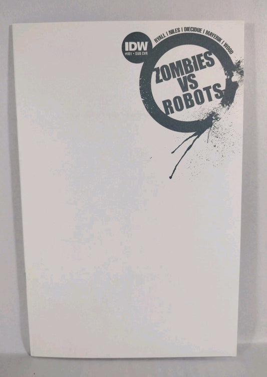 Zombies Vs Robots #1 (2014) IDW Blank Sketch Variant Cover Comic New NM