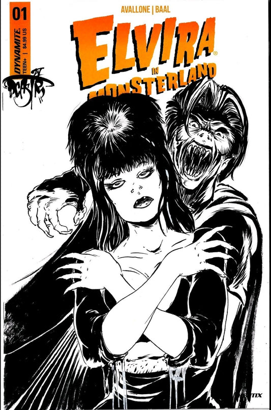 Elvira In Monsterland 1 (2023) Dynamite Comic Sketch Cover w Original DCastr Art