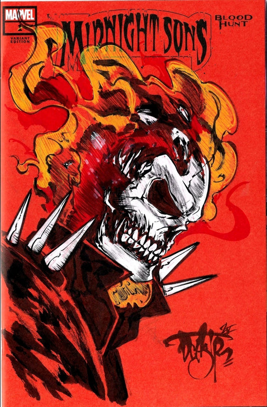 Midnight Sons Blood Hunt #1 Marvel Red Sketch Variant W Original DCastr Art