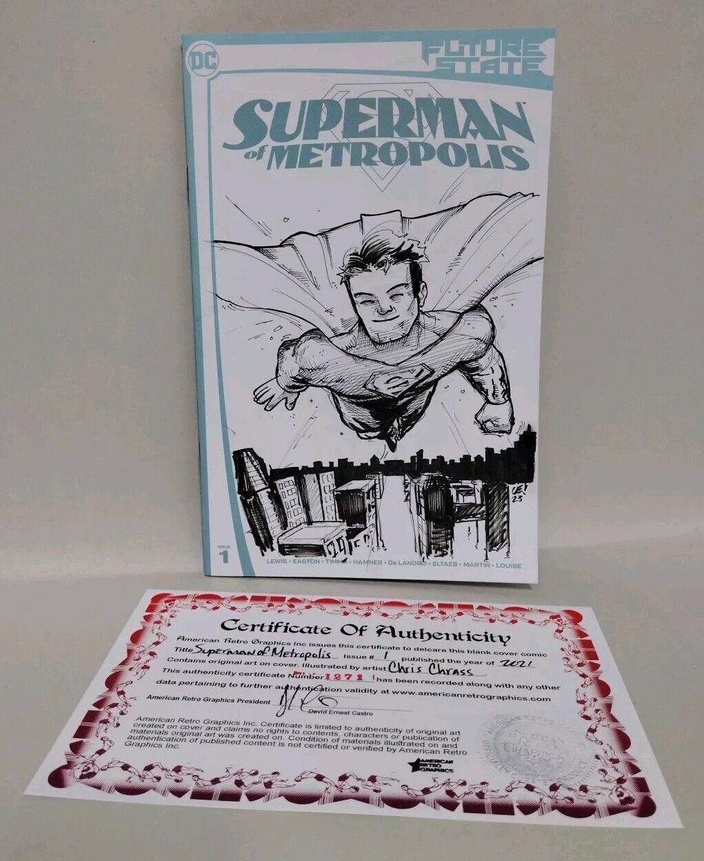 Superman Of Metropolis #1 DC Sketch Cover Comic W Original Chris Charass Art