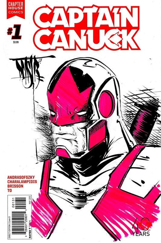 Captain Canuck #1 (2015) Chapter House Blank Cover Variant W Original DCastr Art