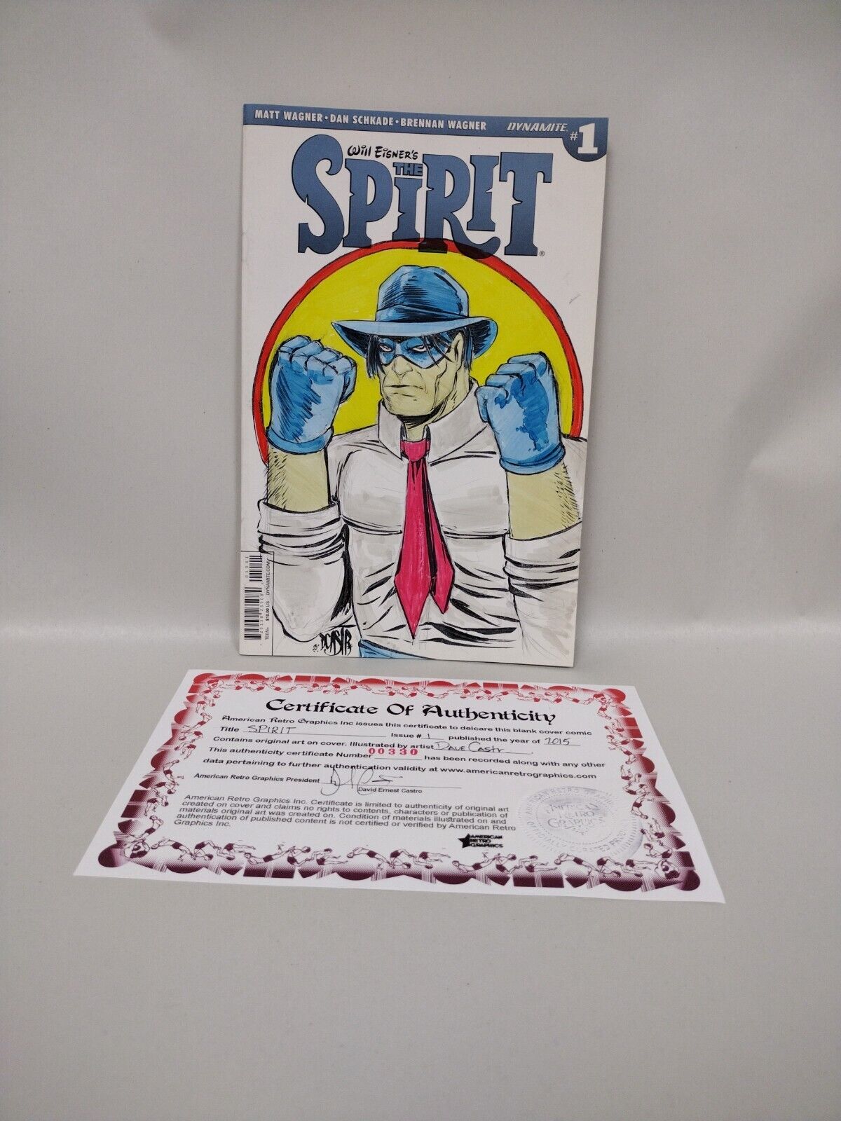 The Spirit #1 Blank Cover Variant Comic W Original Art Dcastr ARG COA 330