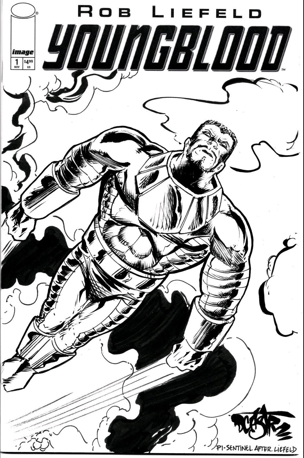 Youngblood #1 (2025) Rob Liefeld Image Sketch Cover Comic W Original DCastr Art