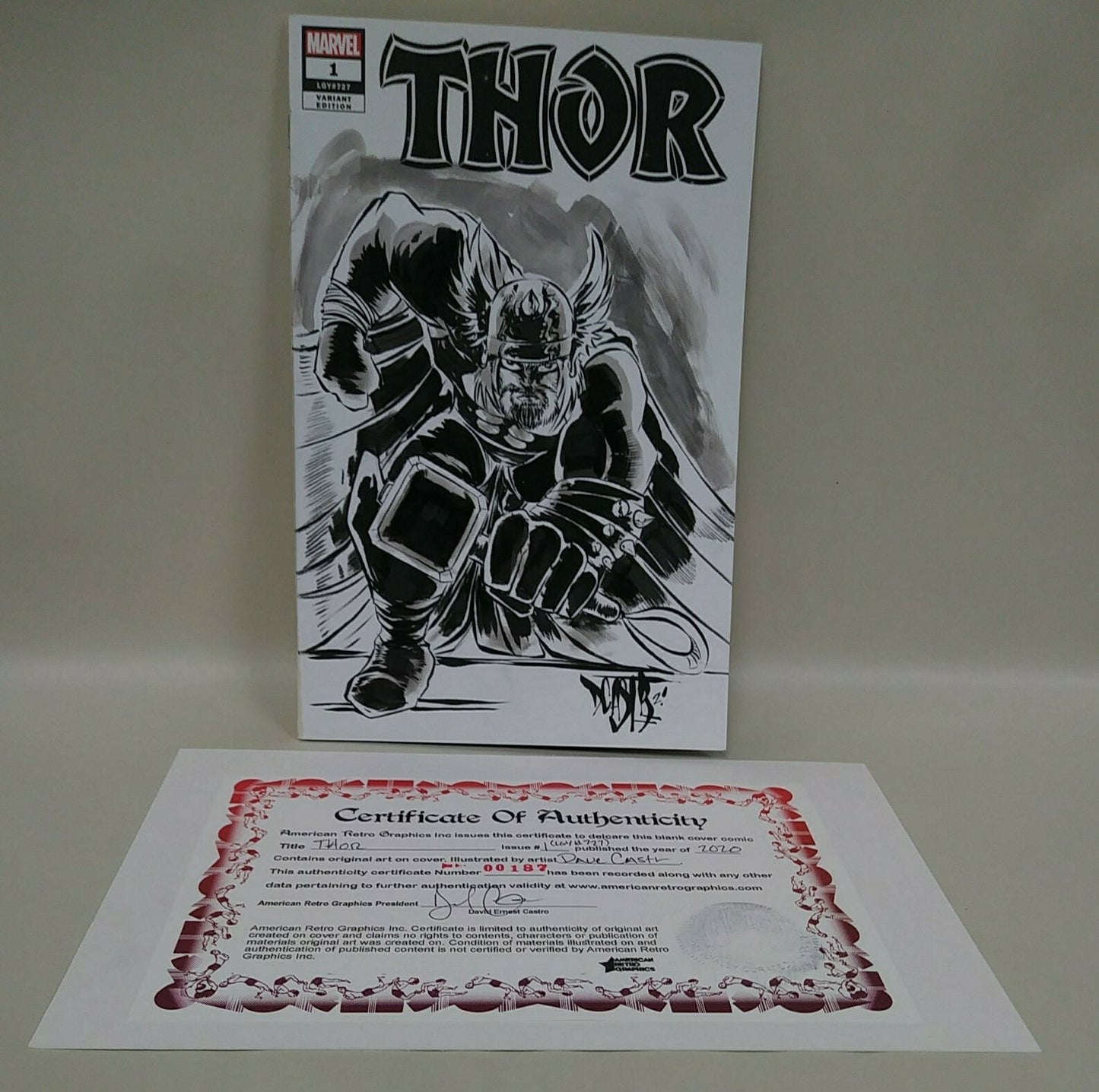 THOR #1 (2020) Marvel Sketch Cover Variant Comic W Original DCastr Art