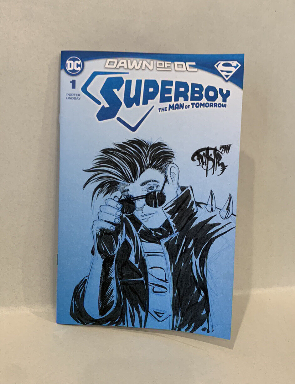 SUPERBOY MAN OF TOMORROW #1 Blank Cover Variant Comic w Original DAVE CASTR Art