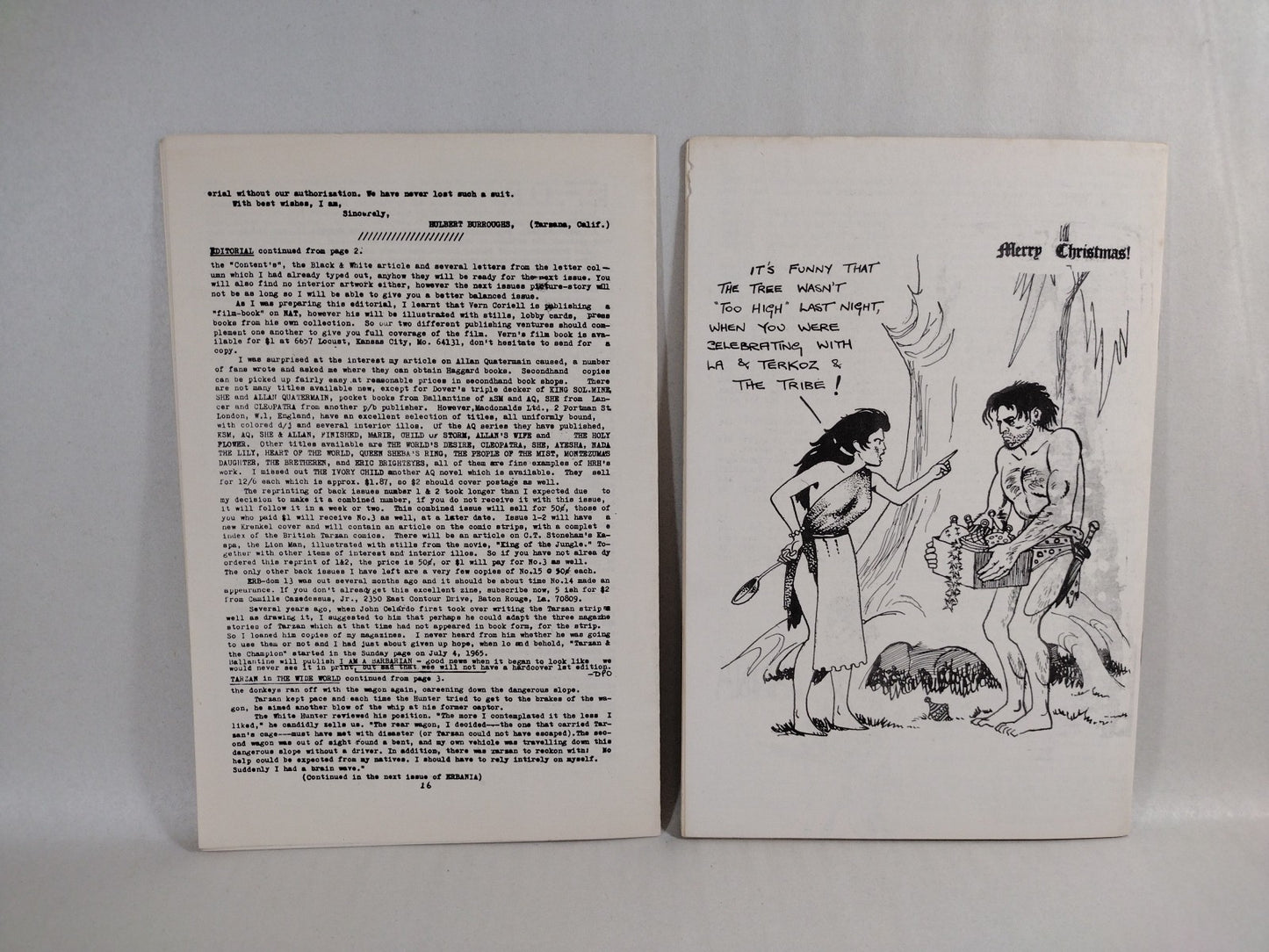 ERBania 1965 Edgar Rice Burroughs Fanzine Lot #15 17 18 19 20 21 22 23 24 Tarzan