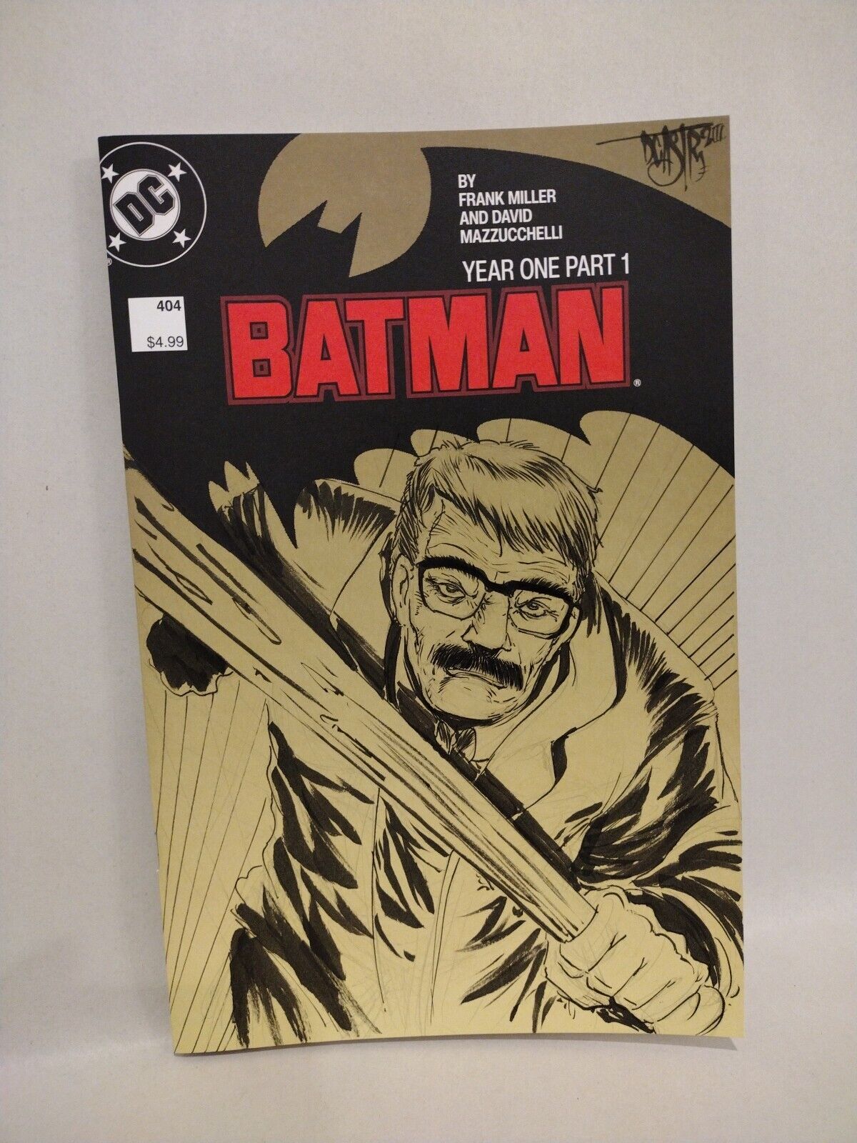 Batman #404 Comic Year One Facsimile Blank Cover Comic W Original Dave Castr Art