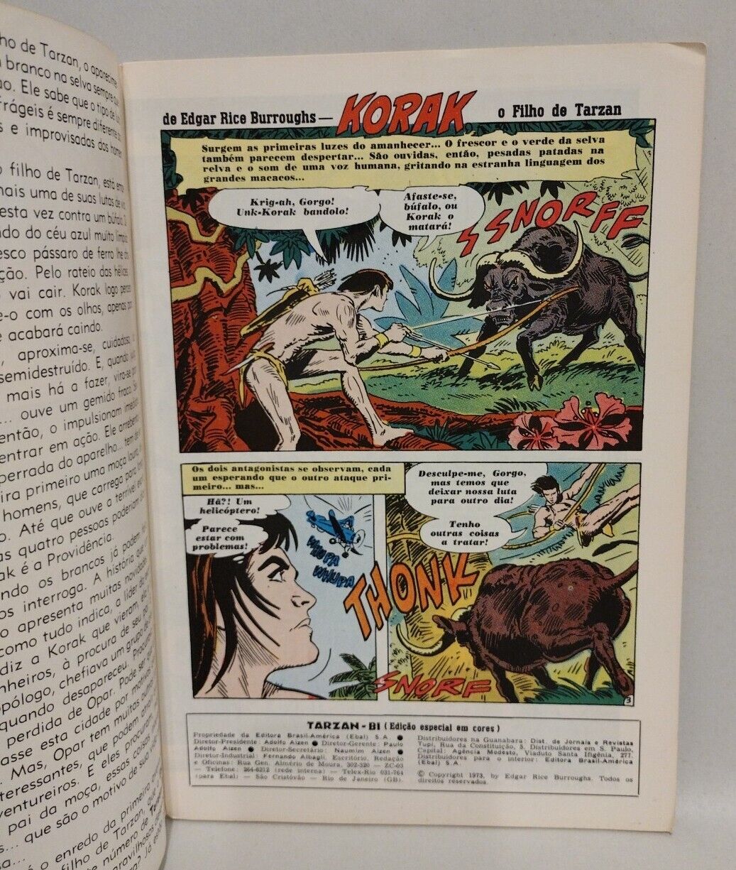 Korak Son Of Tarzan (1973) EM Cores Brazilian DC Comic Lot #1 3 4 Joe Kubert