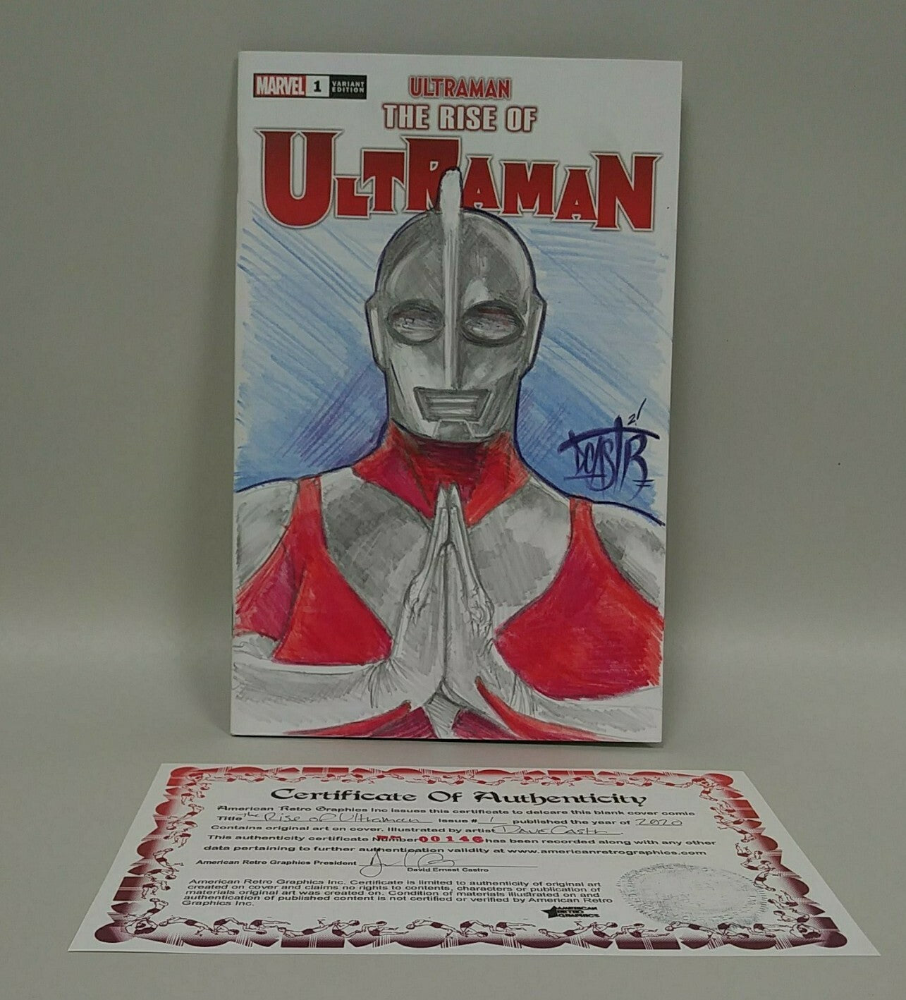 Rise of Ultraman #1 (2020) Sketch Cover Variant Comic W Original Dave Castr Art
