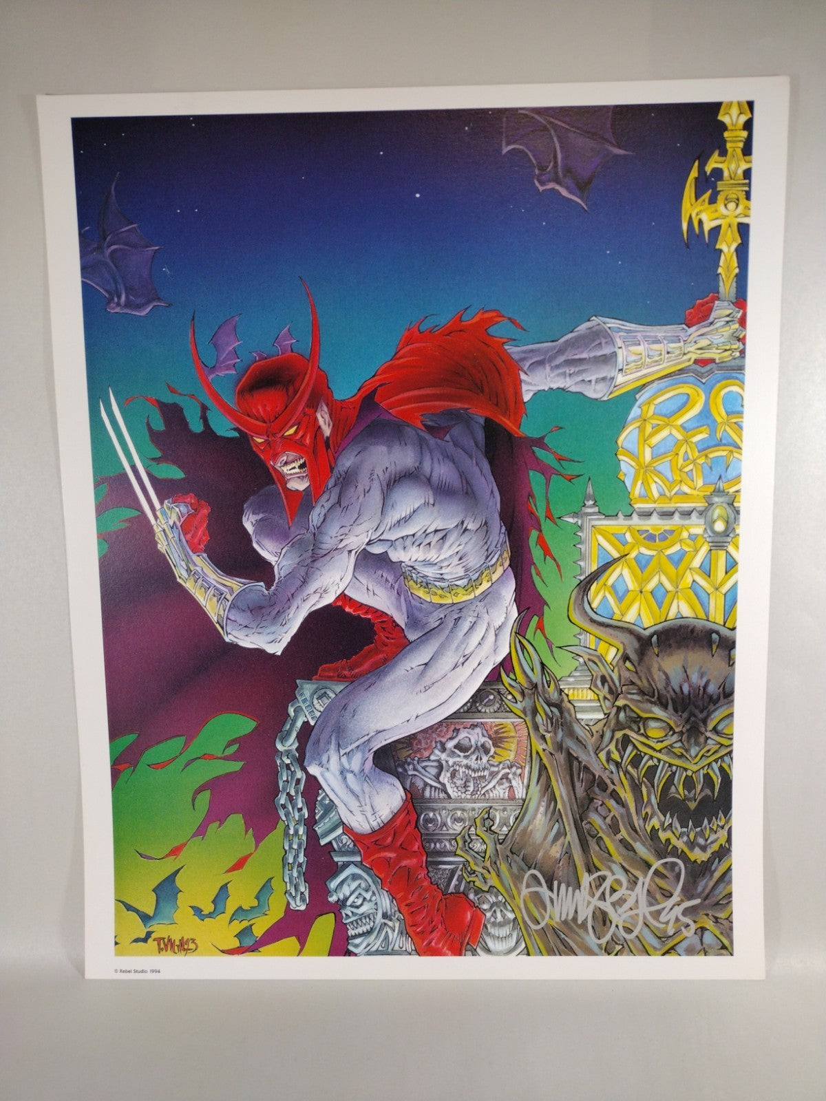 Faust Poster Print 20x16" Original Rebel Studios (1994) Tim Vigil Art Signed
