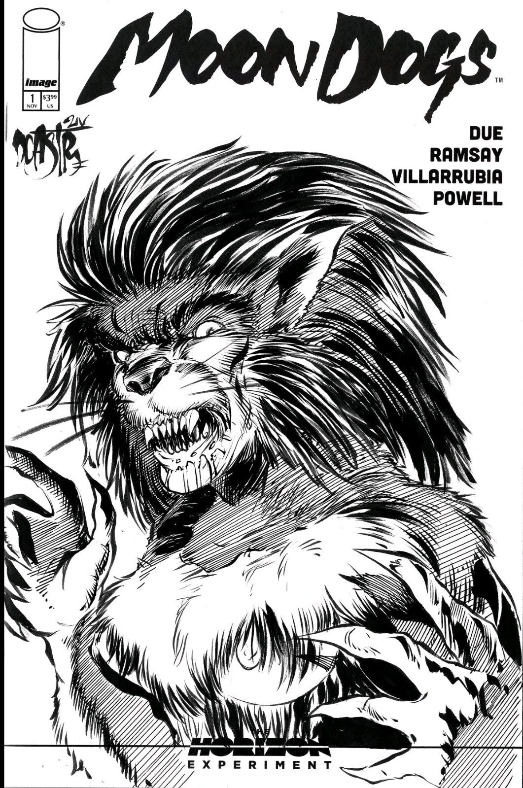 Moon Dogs 1 Horizon Experiment Image Comic Sketch Variant W Original DCastr Art