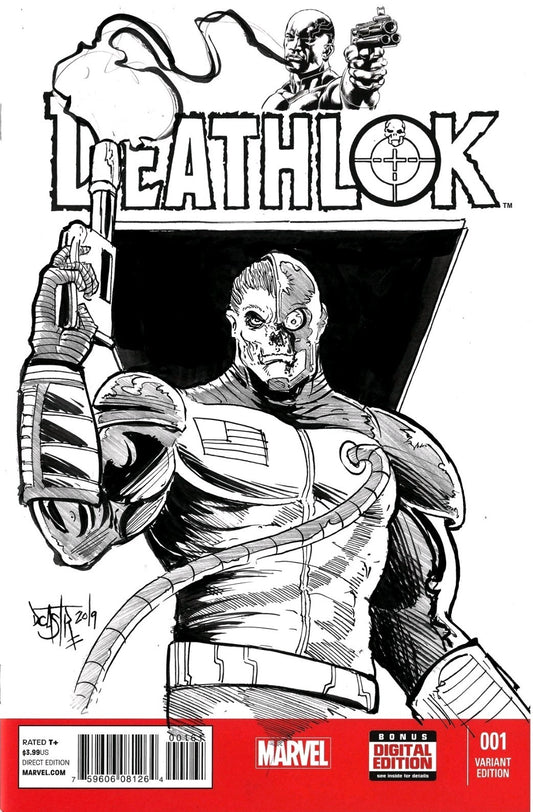 Deathlok #1 (2014) Marvel Sketch Cover Variant Comic W Original Dave Castr Art
