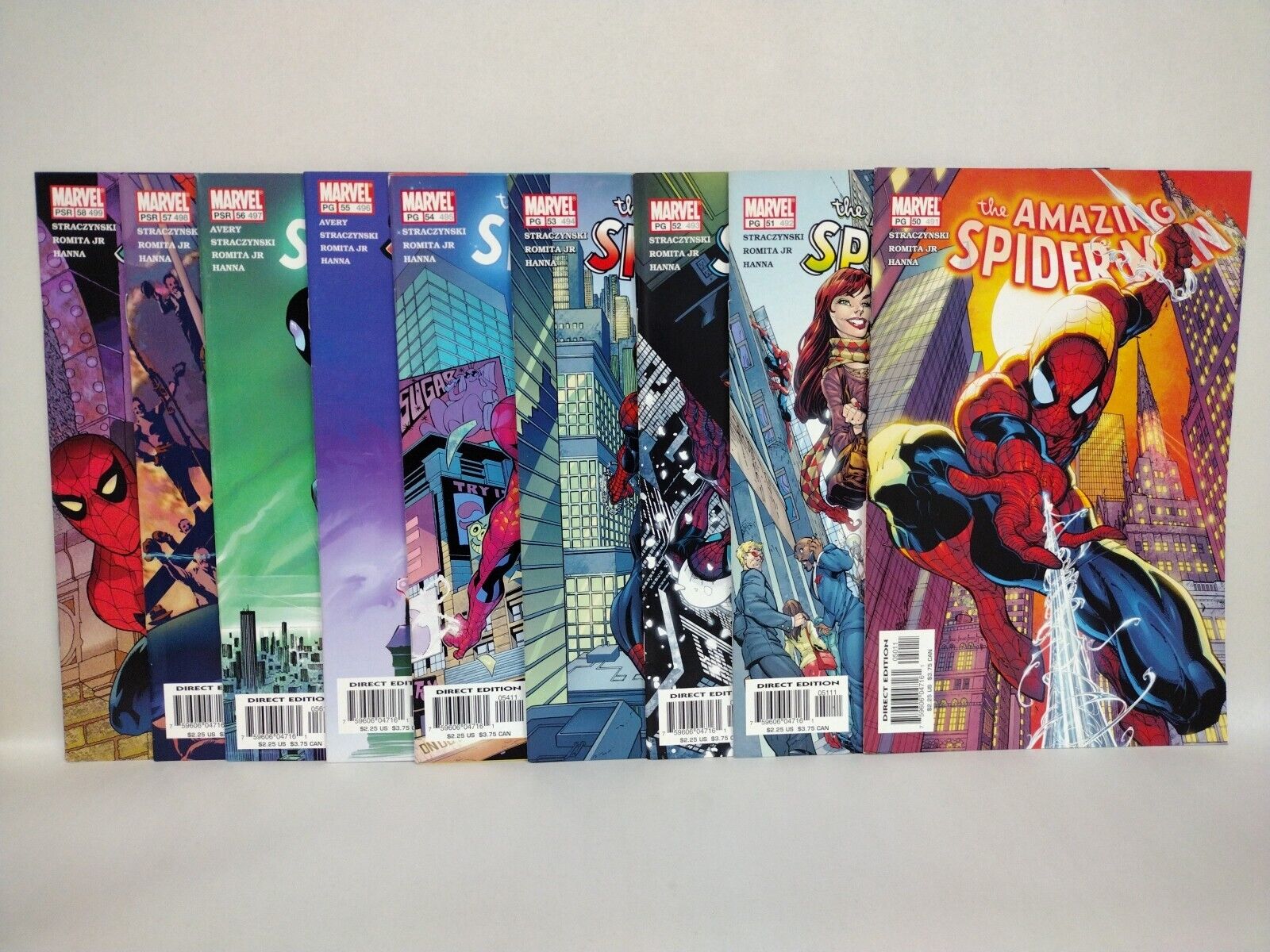 Amazing Spider-Man (2003) Marvel Comic Lot Set #50-58 J Scott Campbell Covers