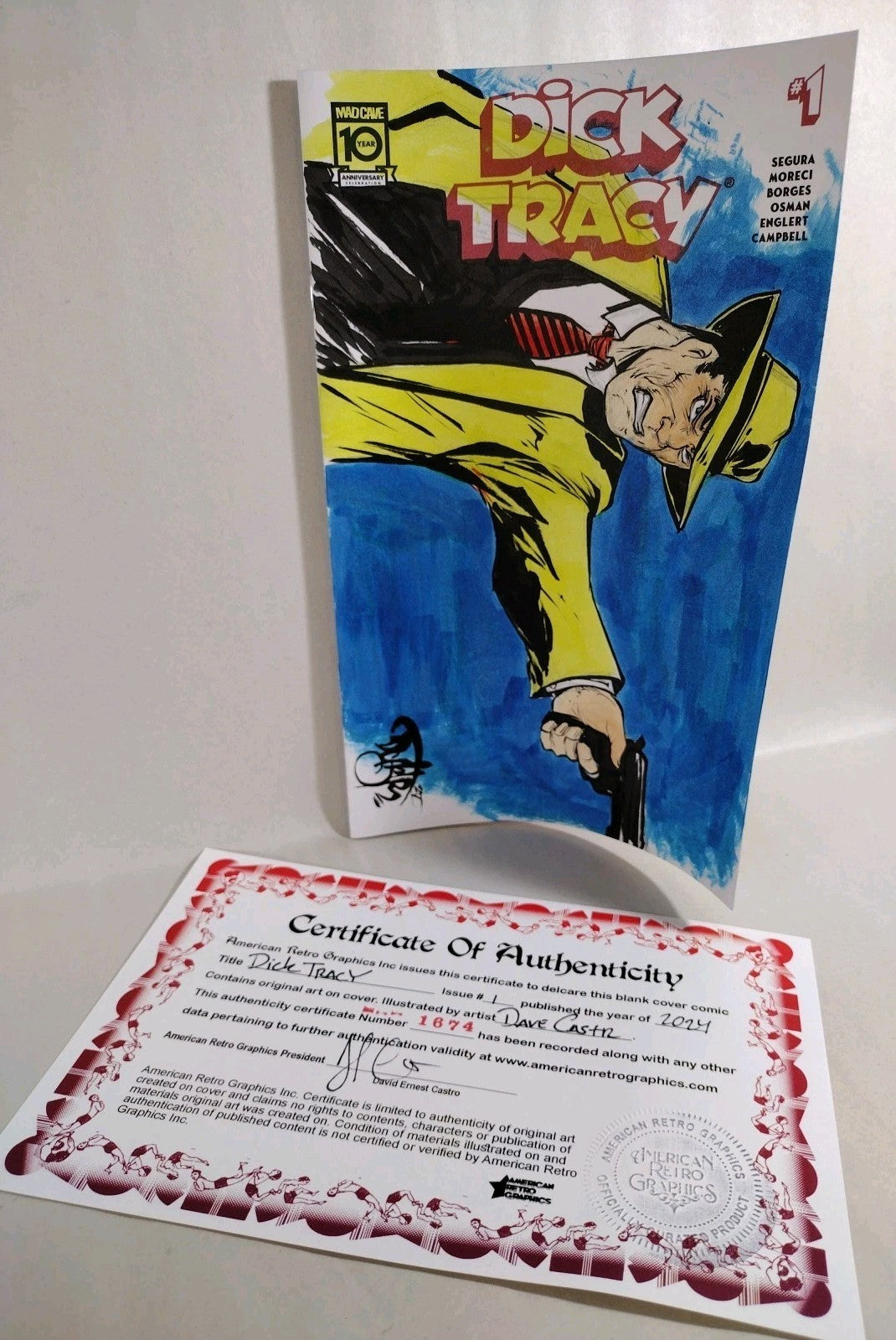 Dick Tracy #1 (2024) Mad Cave Comic Sketch Cover Variant W Original DCastr Art