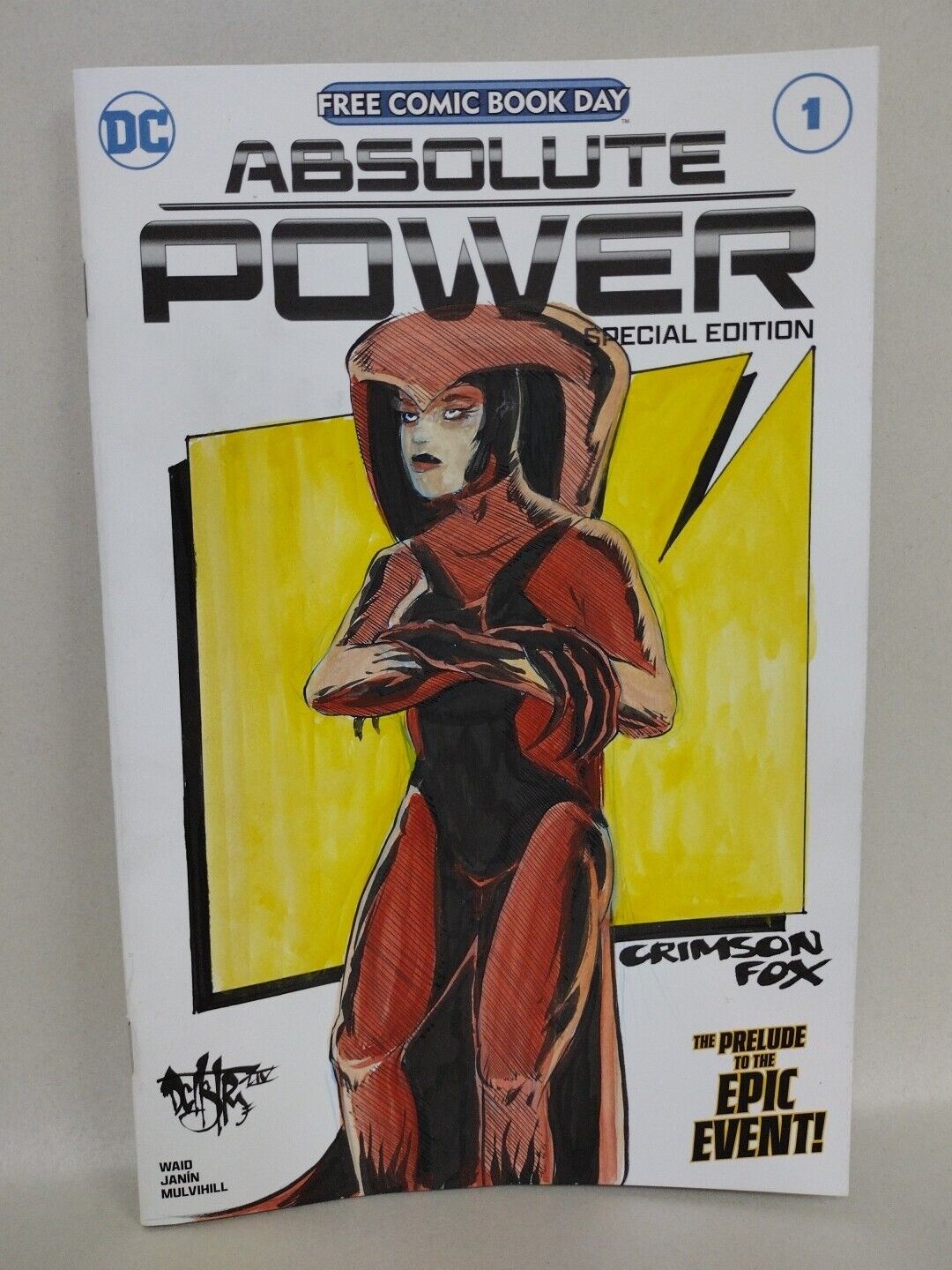 Absolute Power 1 (2024) DC Comic Sketch Var Cover W Original Crimson Fox Art