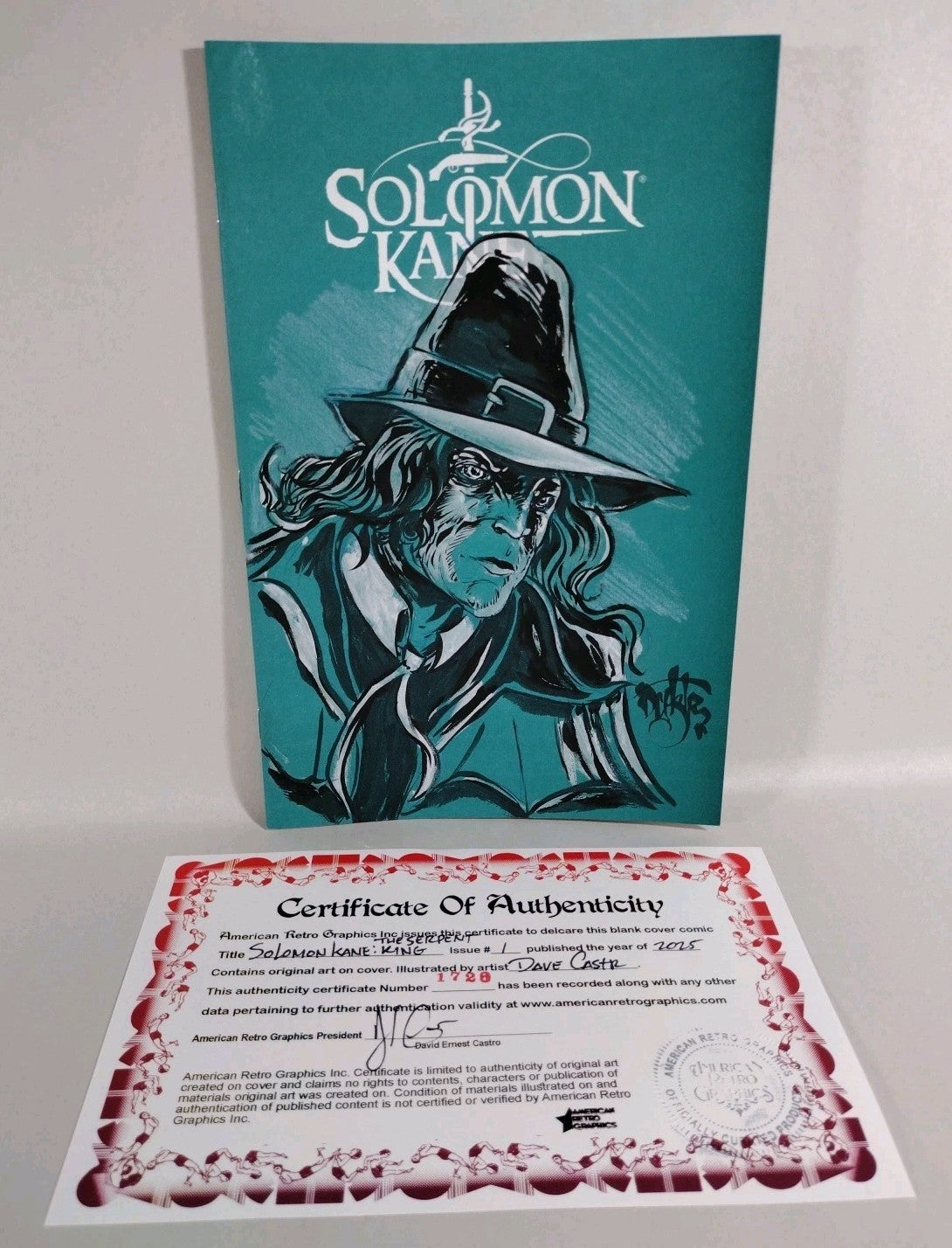Solomon Kane #1 (2025) Titan Sketch Cover Var Comic w Original Dave Castr Art