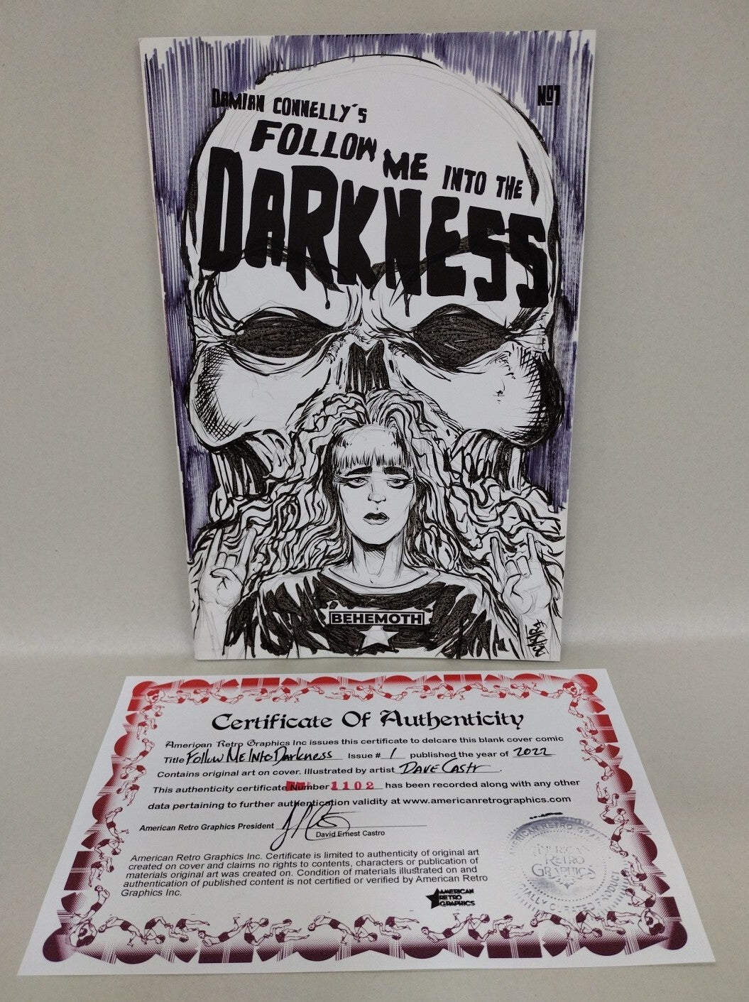 Follow Me Into The Darkness #1 (2022) Behemoth Blank Sketch Comic W Original Art