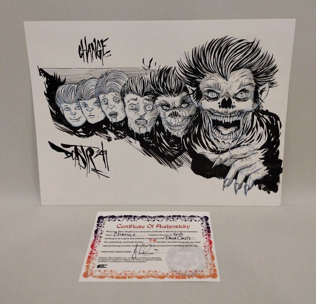 Dave Castr "Change" 9x 12" Original Wolfman Illustration Art Sealed W ARG COA