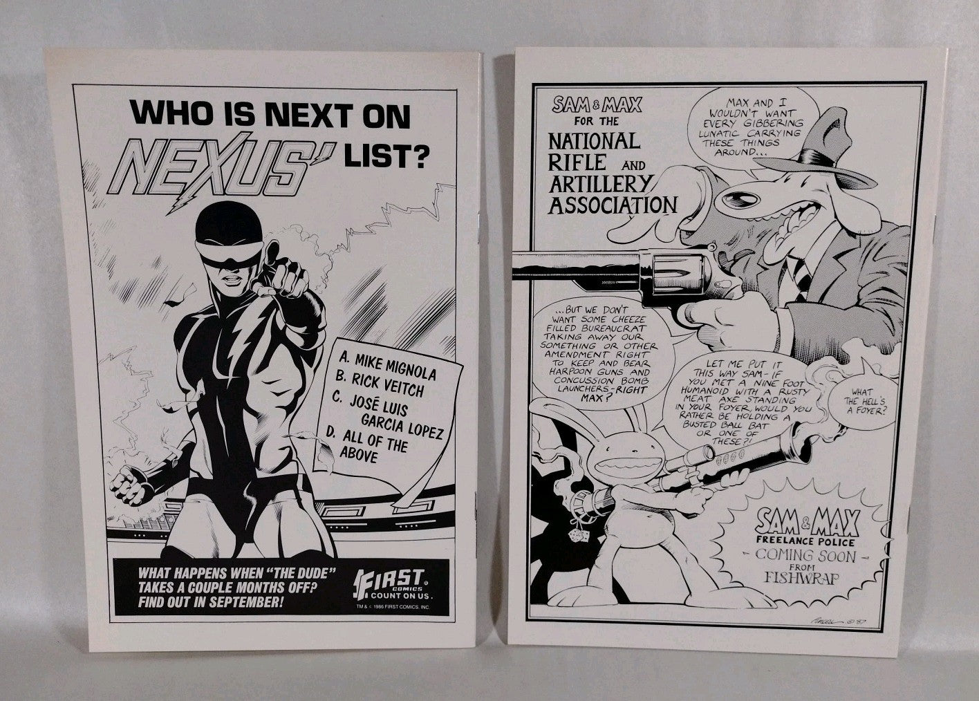 FISH POLICE (1986) Fishwrap Comic Lot #1 2 3 4 5  7 8 9 10 Special 1 Hairballs
