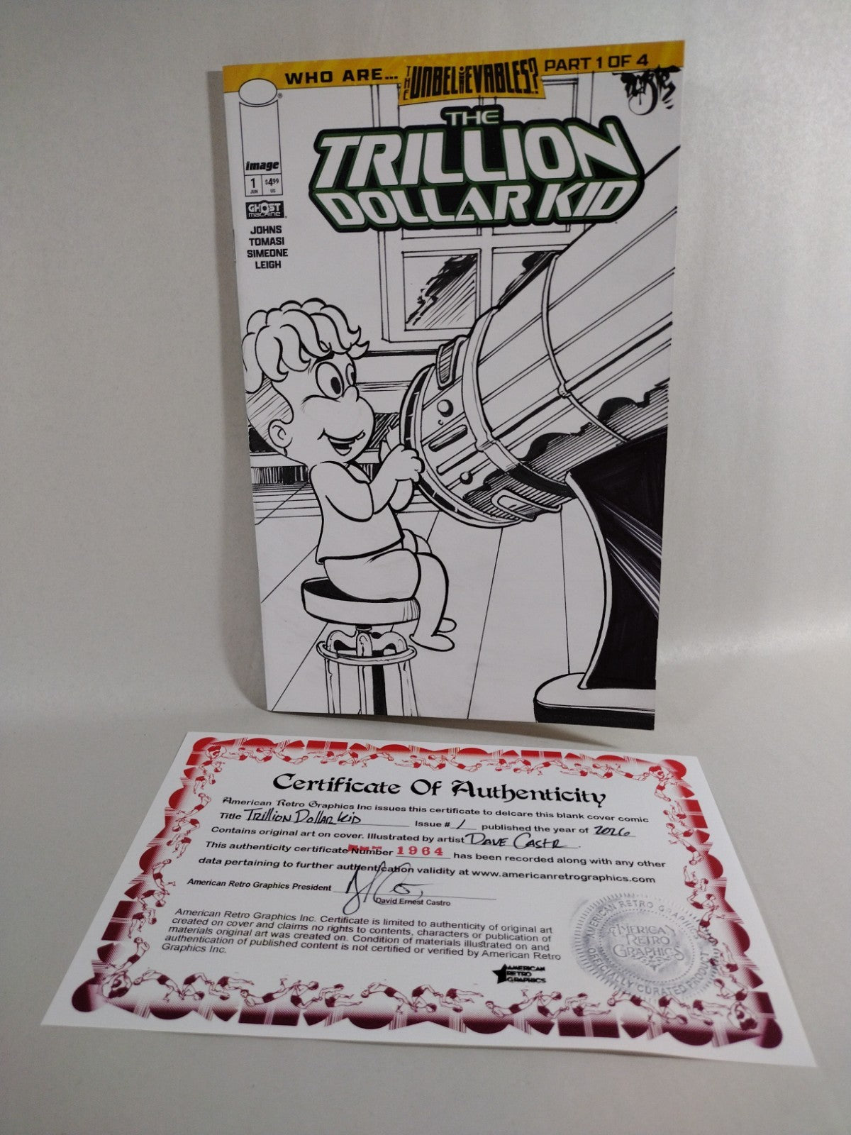 Trillion Dollar Kid #1 Ghost Machine 2026 Sketch Cover Var W Original DCastr Art