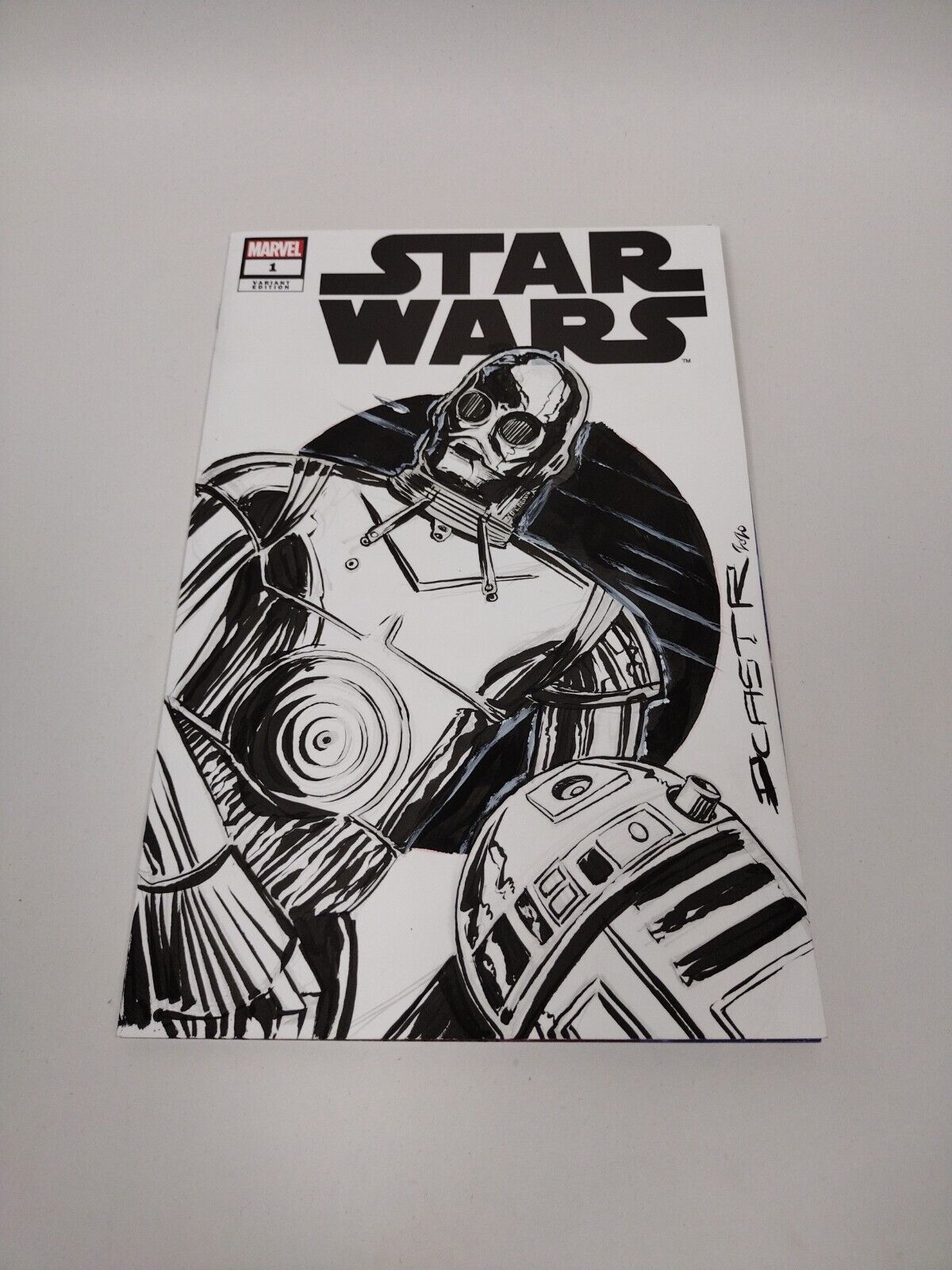 Star Wars 1 (2020) Blank Cover Variant W Original C-3PO & R2D2 Dave Castr Art