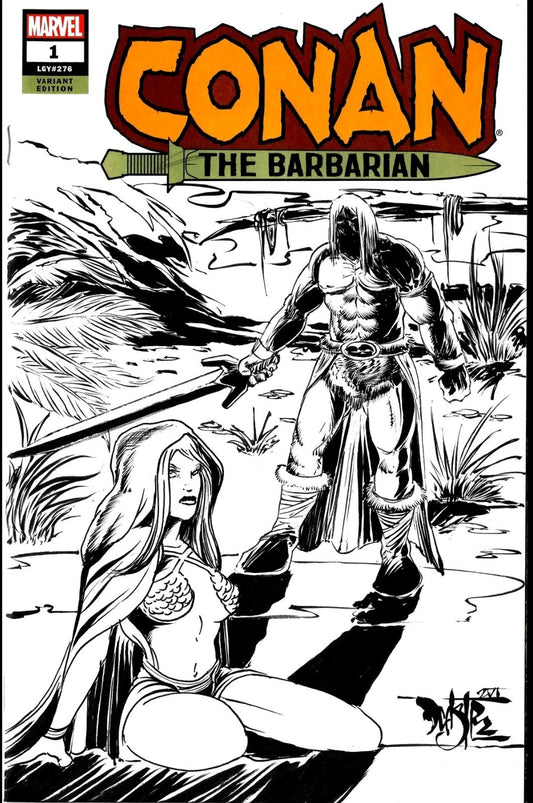 Conan The Barbarian 1 (2019) Marvel Comic Sketch Cover Var W Original DCastr Art
