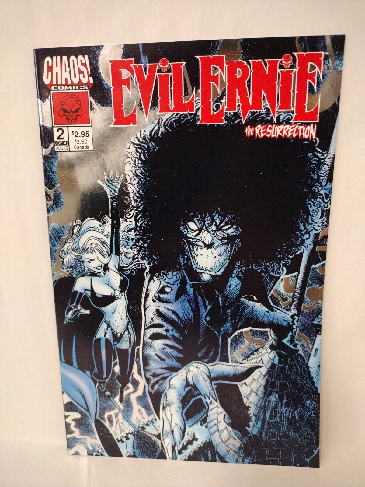 EVIL ERNIE THE RESURRECTION (1993) #2 Silver Foil Cover LADY DEATH 1ST PRINT NM