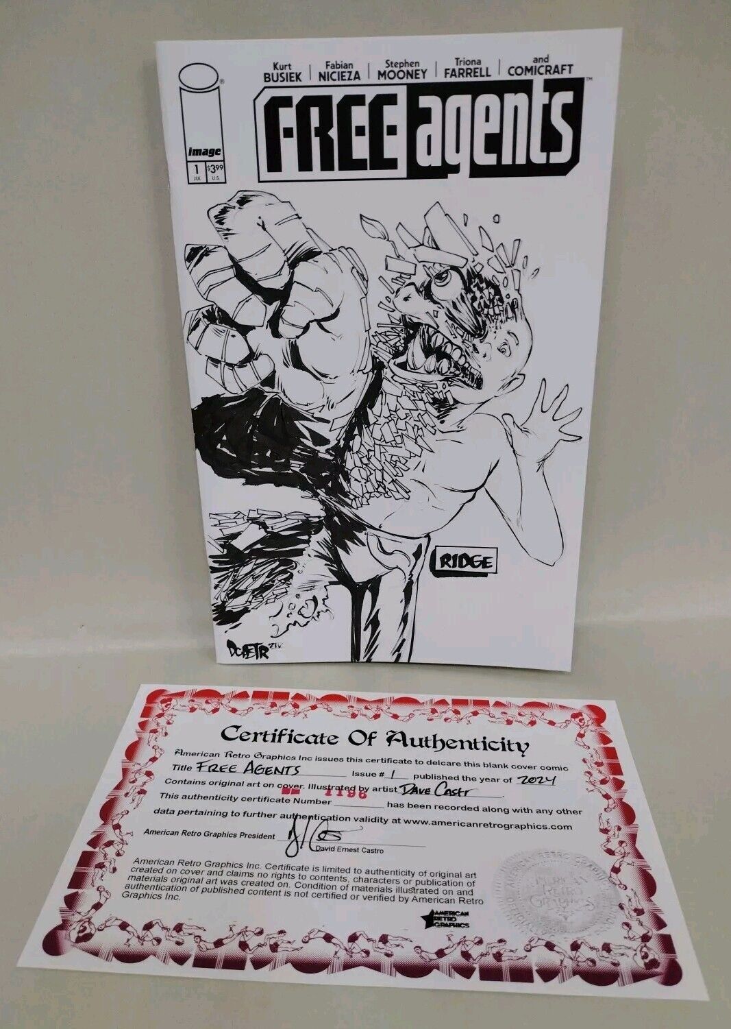 Free Agents 1 (2024) Image Comic Ridge Sketch Variant W Original Dave Castr Art