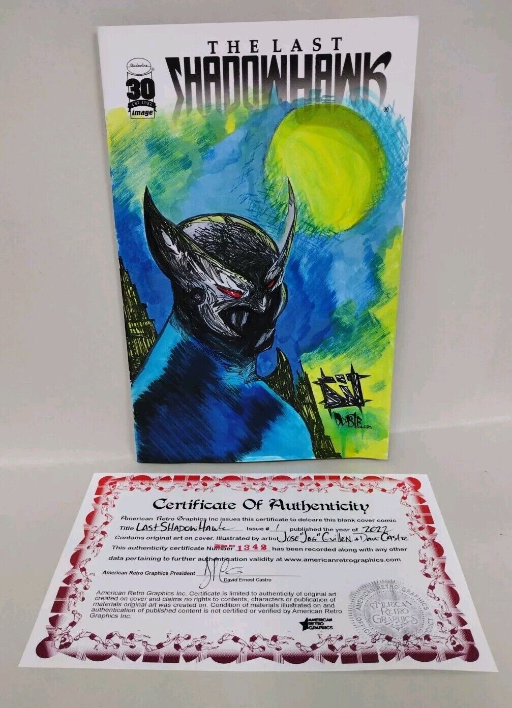 LAST SHADOWHAWK #1 Sketch Cover Variant Image Comic w Original JAG Art COA