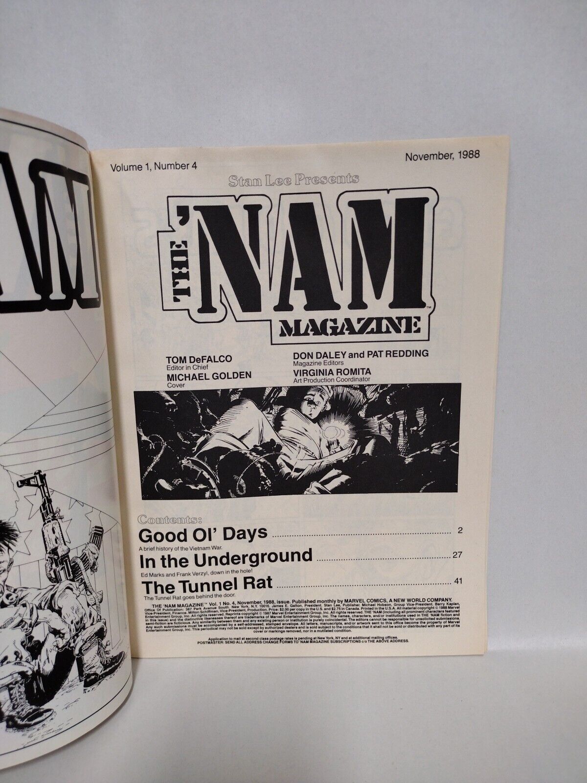 The NAM Magazine (1988) Marvel Comic Lot Set #1 2 3 4 5 Michael Golden FN