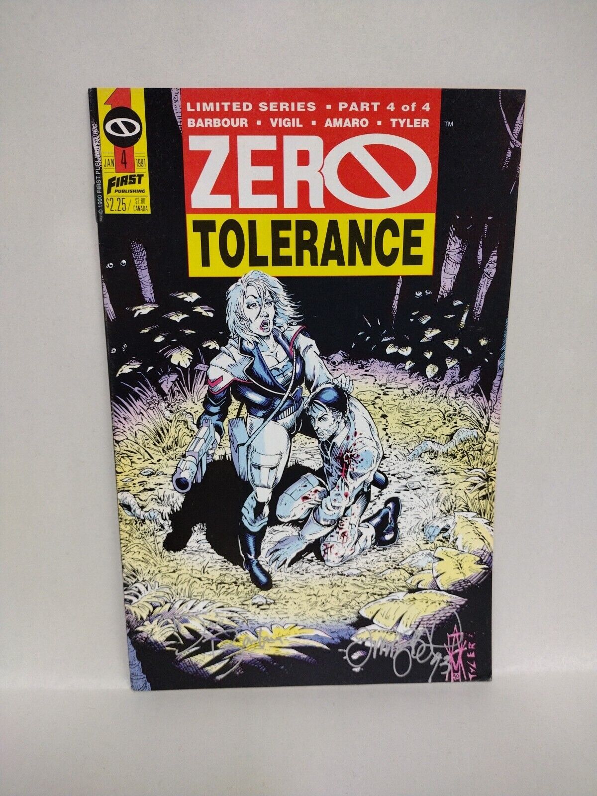 Zero Tolerance (1990) Complete First Comics Series 1 2 3 4 Signed Vigil Barbour 