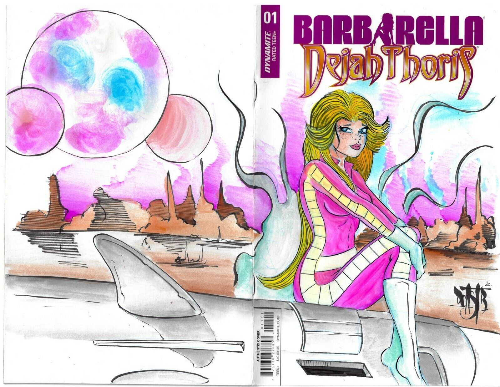 Barbarella Dejah Thoris #1 Blank Cover Variant W Original DCastr Art ARG COA 198