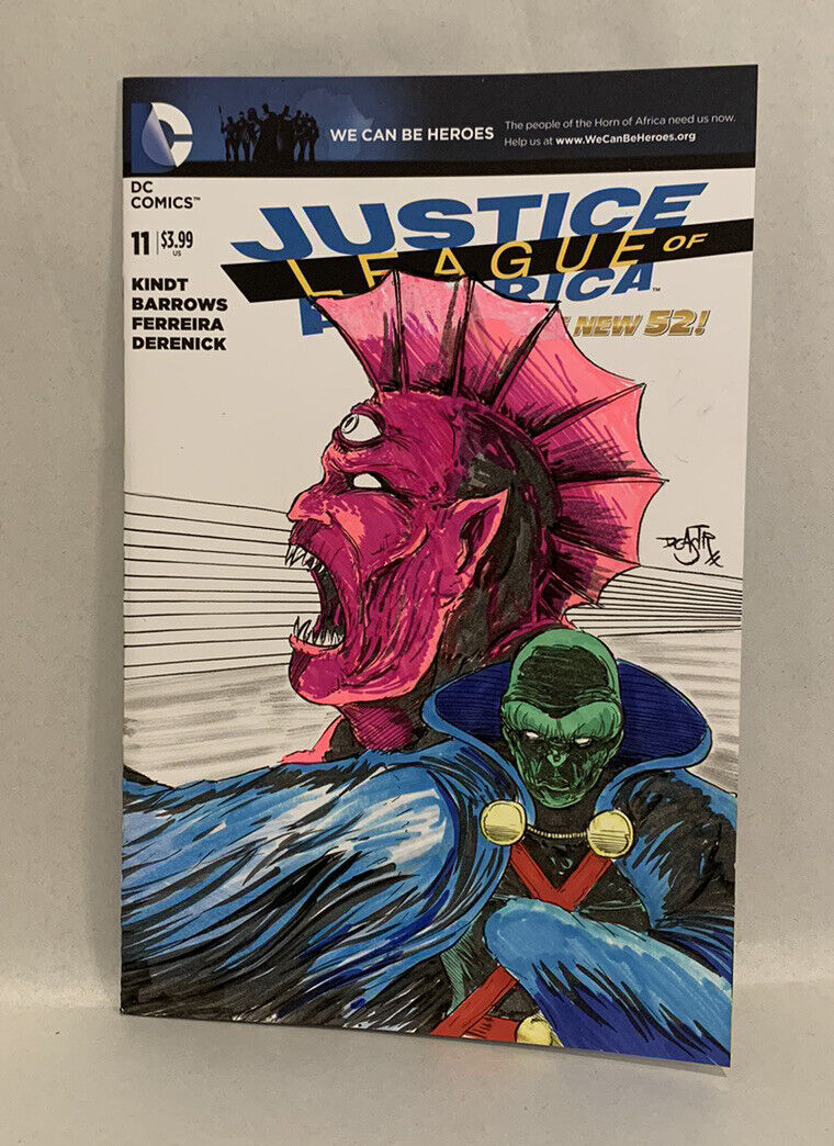 JUSTICE LEAGUE AMERICA #11 Blank Variant Cover Comic W Original Art Dave Castr